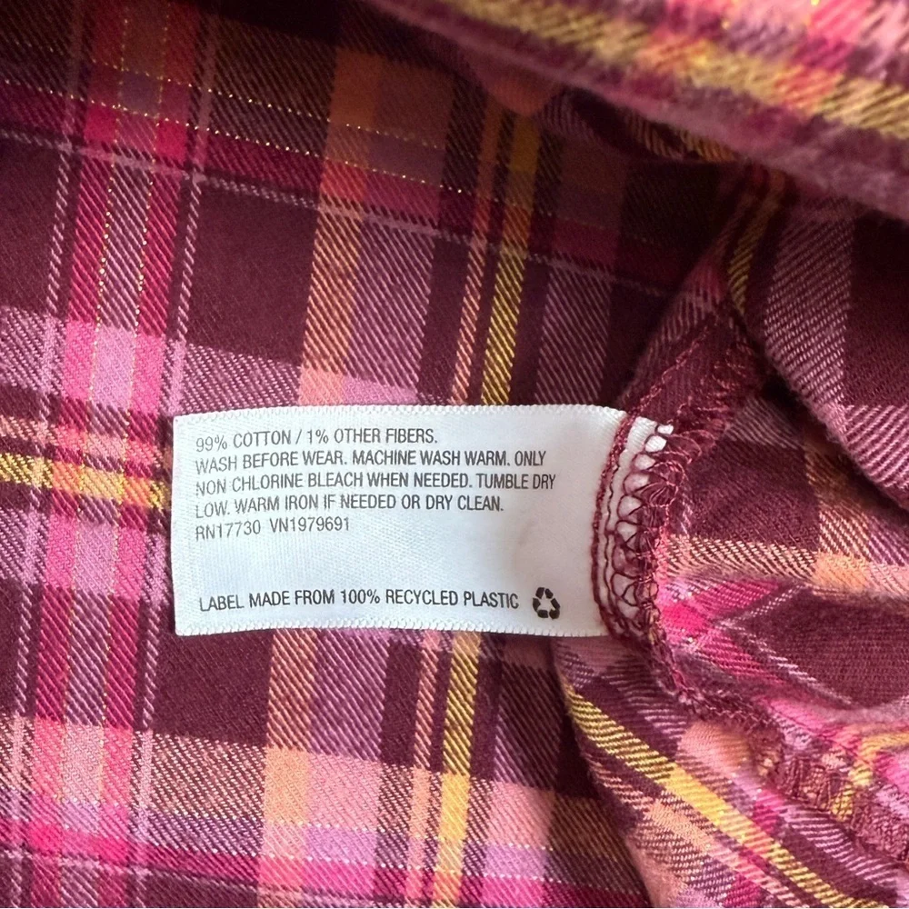 Cat & Jack: Girls Pink & Purple Plaid Polo, Size L (10 / 12)